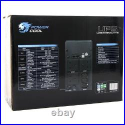 Powercool Smart UPS 1200VA/720W 3x UK Plug Socket 3x IEC 2x RJ45 USB LED Display